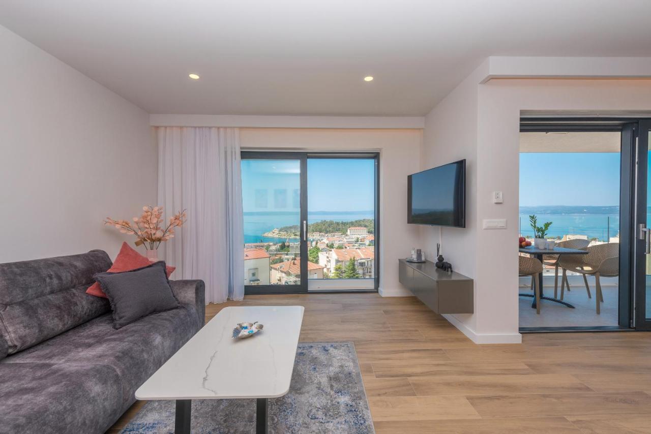 Luxury Adria Sea & City View Apartment Makarska Bagian luar foto